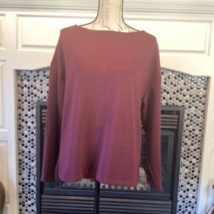 H & M maroon long sleeve‎ top, size large, good used condition